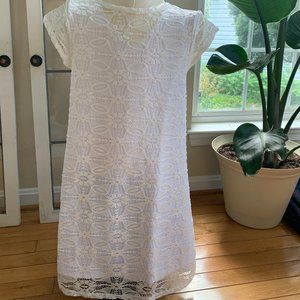 Sally Miller White Lace Shift Dress Girl's M (10)